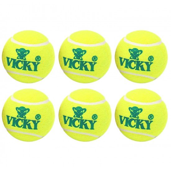 Vicky Cricket Tennis Ball - Pack of 6