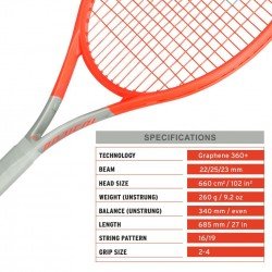 Head Radical Lite 2021 Tennis Racket (260 gm) + Free String worth Rs 1000
