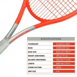 Head Radical Pro 2021 Tennis Racket (315 gm) + Free String worth Rs 1000