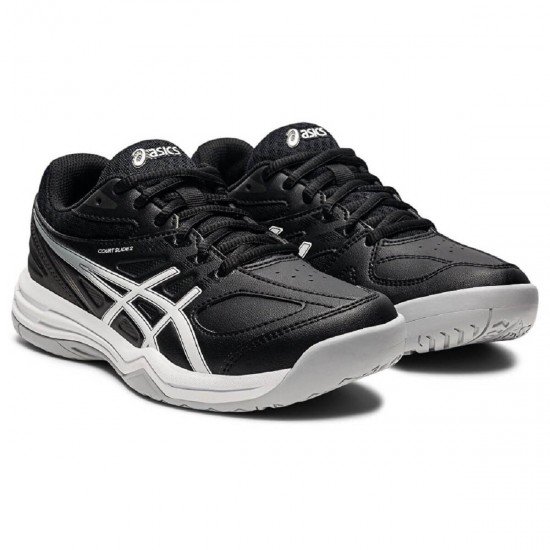 Asics Court Slide 2 Tennis Shoes - Black/Pure Silver