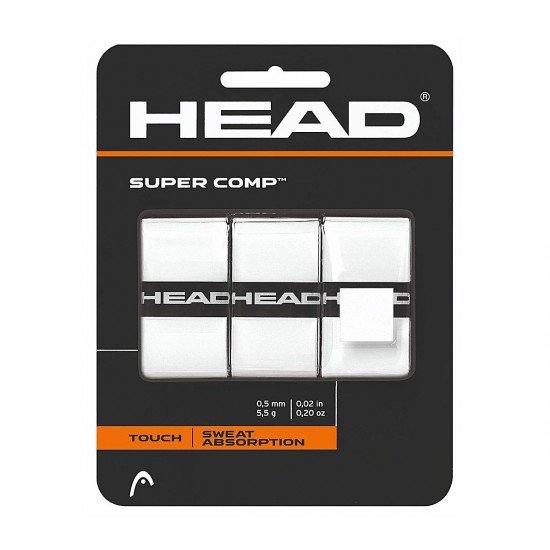 HEAD SUPER COMP OVER GRIP (WHITE) - Set of 3