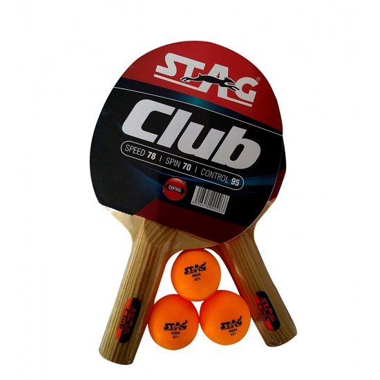 STAG CLUB TT RACKET PLAYSET (2BAT + 3 BALLS)