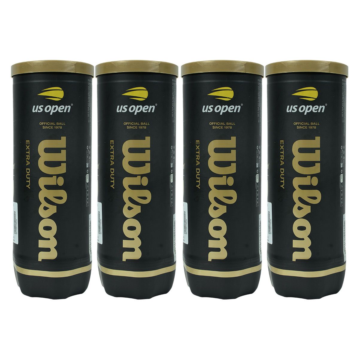 Wilson US Open Tennis Balls - 4 Cans (12 Balls) | Extra Duty Felt for Hard Courts