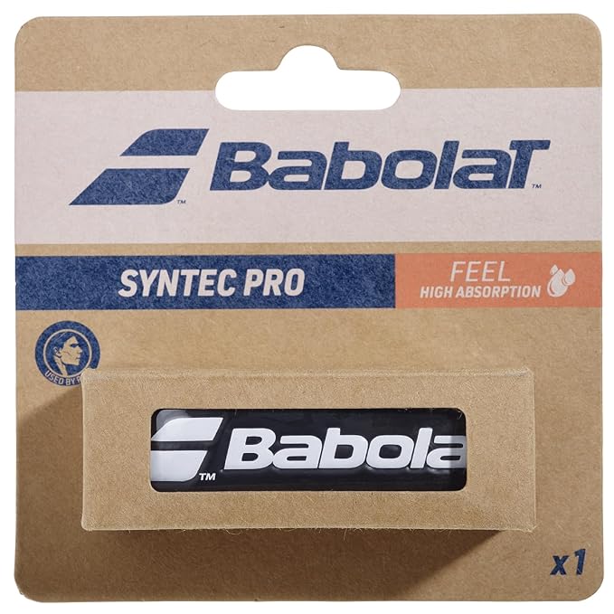 Babolat Syntec Pro Tennis Replacement Grip (Tacky & Absorbent) - Black