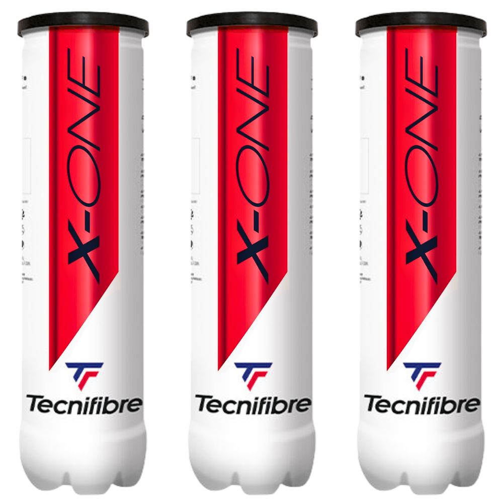 Tecnifibre X-One Tennis Balls - 3 Cans (12 Balls) | ATP Tournament Grade & Extra Durable