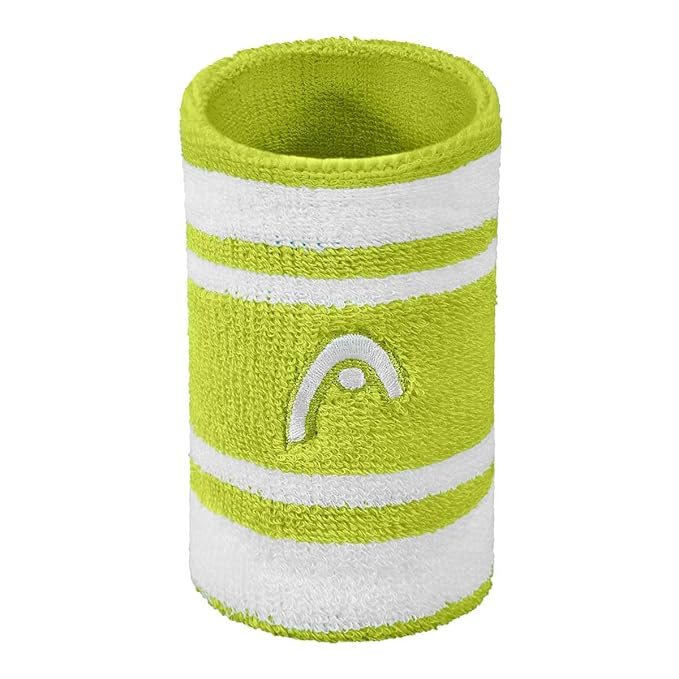 HEAD Wristband 5 Inch Green/White - Powerful Cotton Sweatband