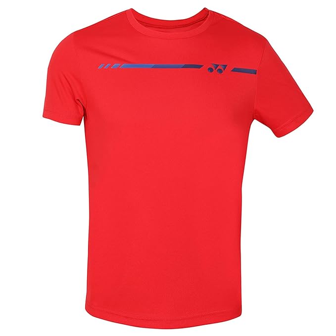 Yonex Badminton Red Round Neck T Shirt - Mens