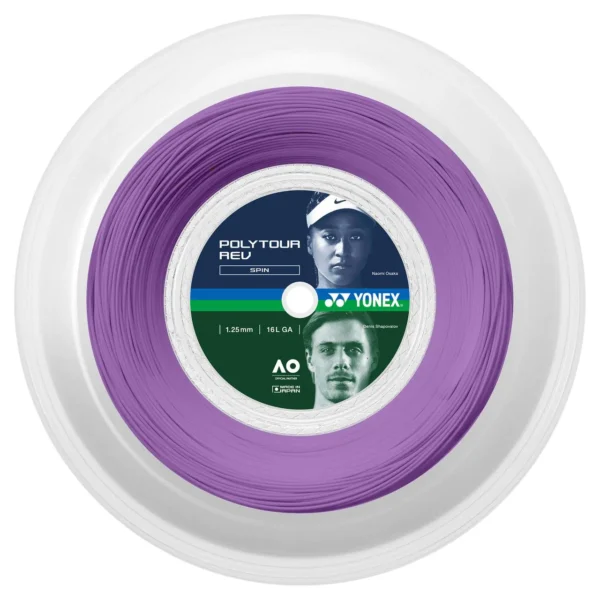 Yonex Poly Tour REV 1.25 Tennis String Purple 12 Mtr Cut from Reel