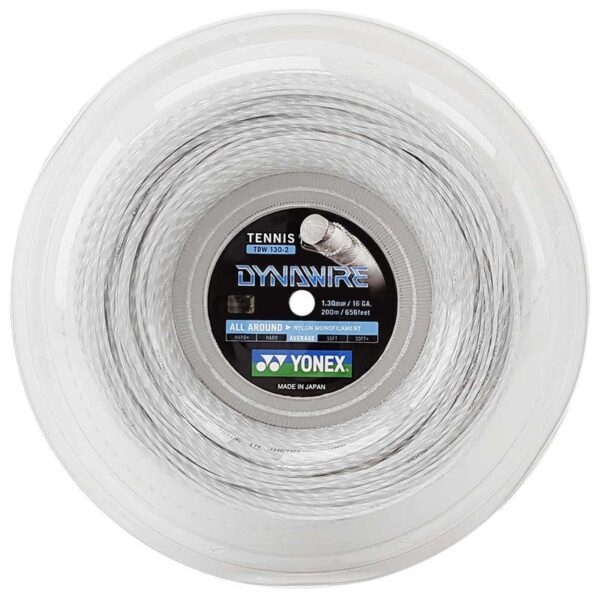 Yonex Poly Tour Dynawire 1.25 Tennis String White 12 Mtr Cut from Reel