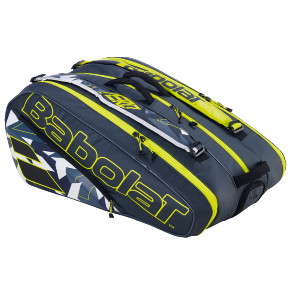 babolat pure aero rh 12 racquet bag grey yellow white