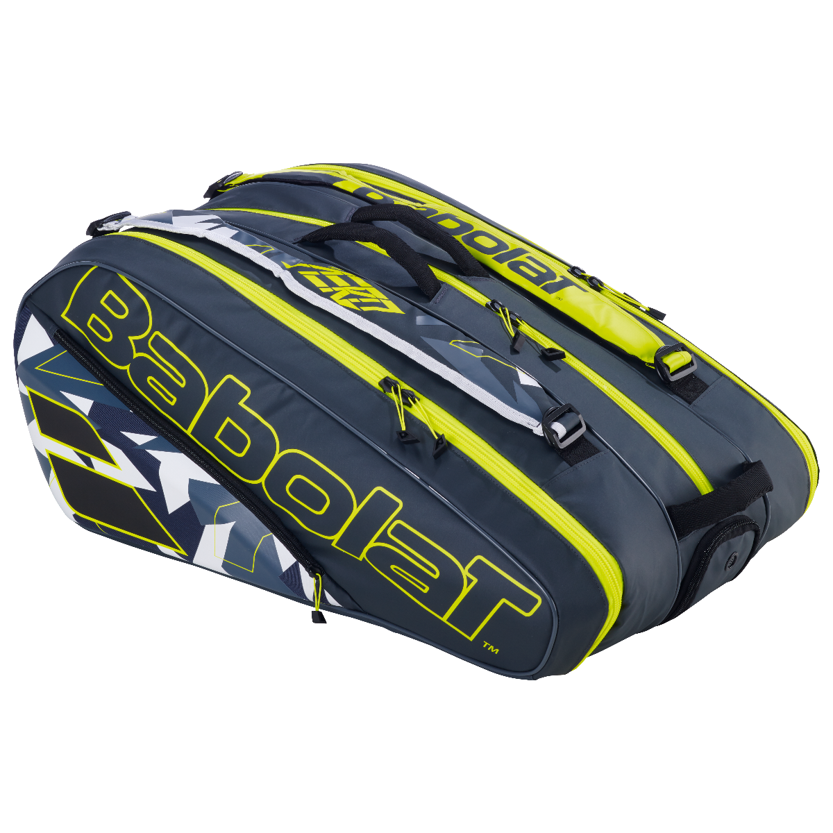 babolat pure aero rh 12 racquet bag grey yellow white