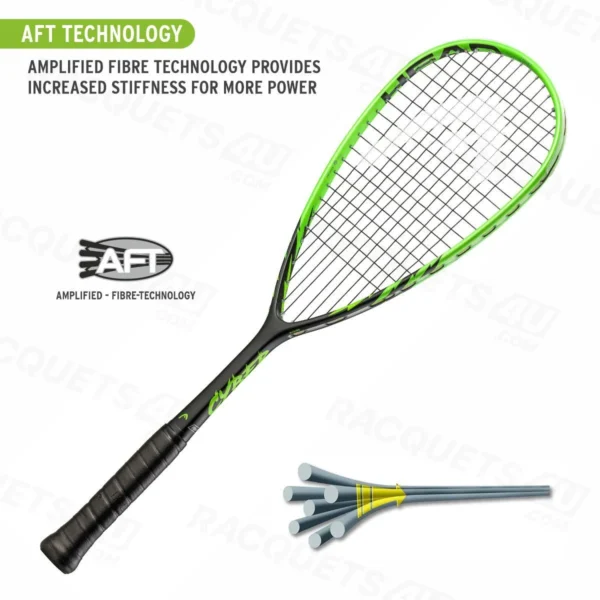 head cyber tour squash racquet green black 3