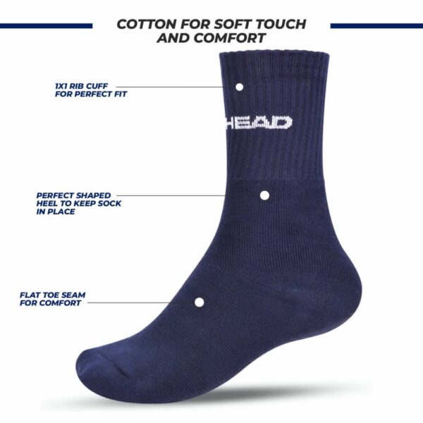 head navy socks 2