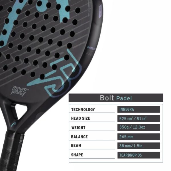 head bolt black print racquet 2
