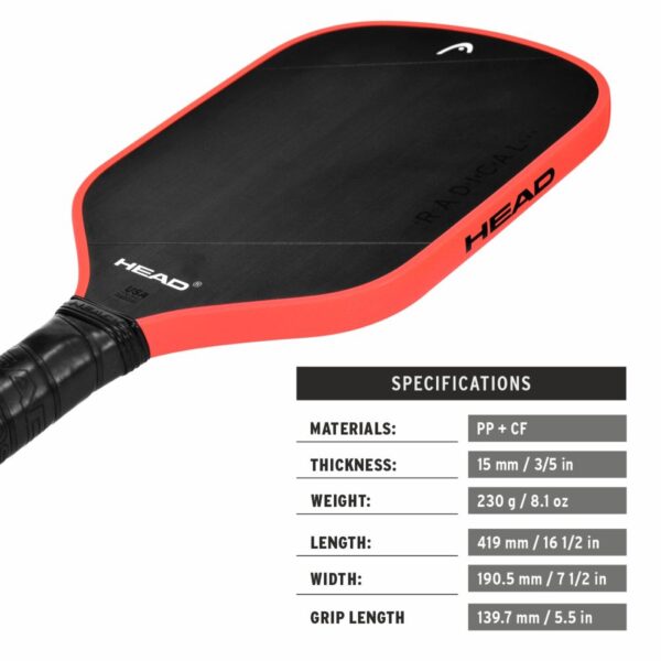 head radical tour raw ex pickleball paddle 2 1
