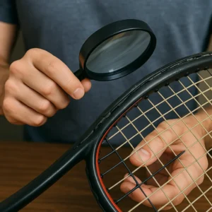 Inspecting the Frame of used racket