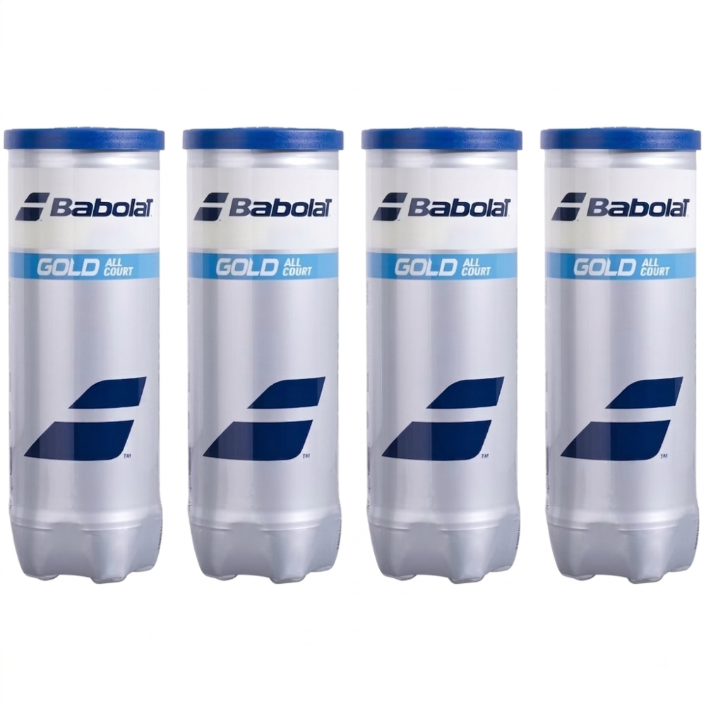 Babolat Gold ALL COURT Tennis Balls – 4 Cans (12 Balls)