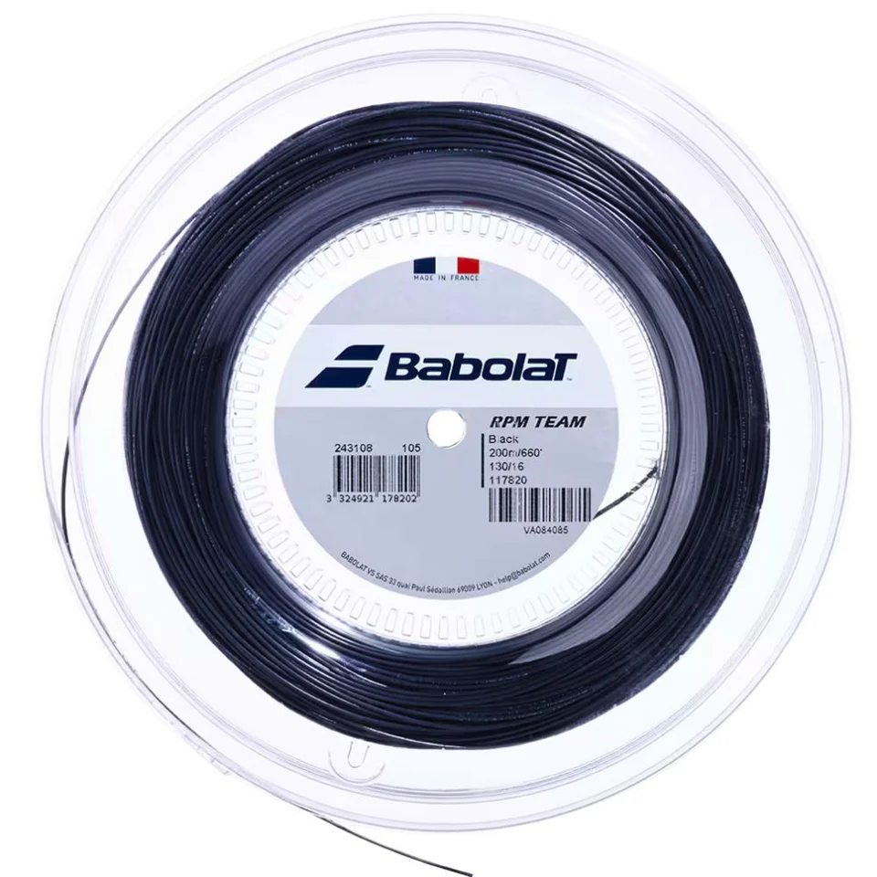 Babolat RPM Team Tennis String 1.30mm (16 Gauge) – 12m Cut from Reel (Black)