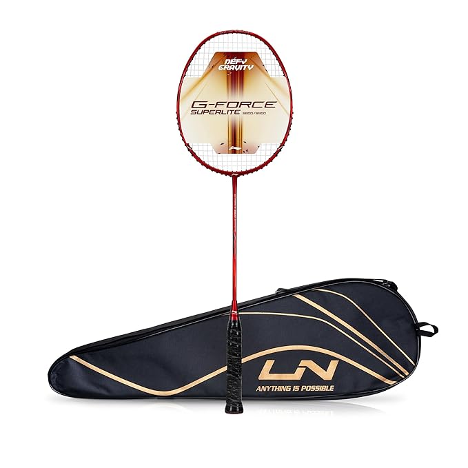 Li-Ning G-Force 5900 Superlite Badminton Racket (Dark Red/Silver) – Lightweight