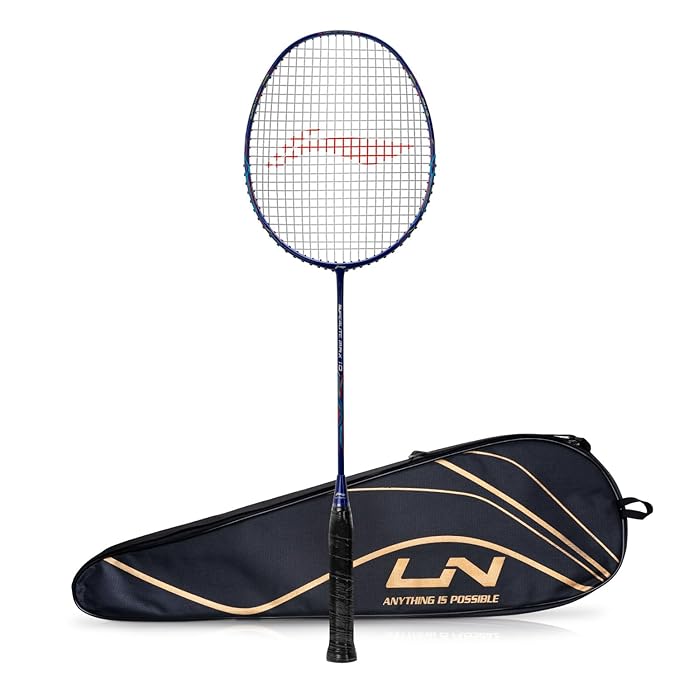 Li-Ning G-Force Superlite Max-10 Badminton Racket (G6/80g Navy/Silver/Red) – Lightweight