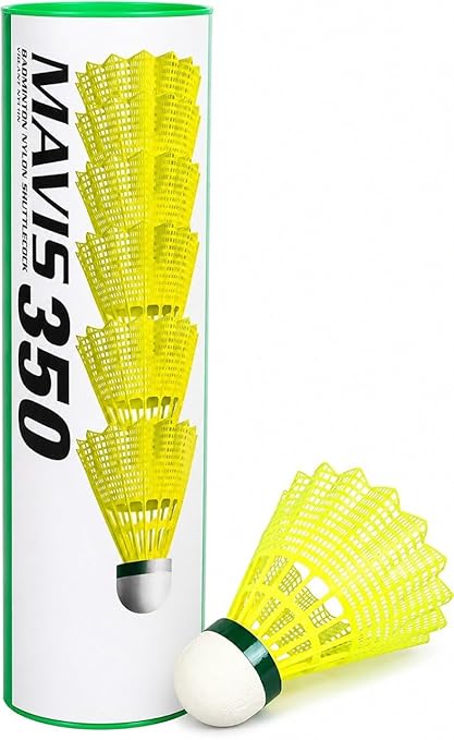 Yonex Nylon Shuttlecock – Mavis 350 Green Cap Yellow