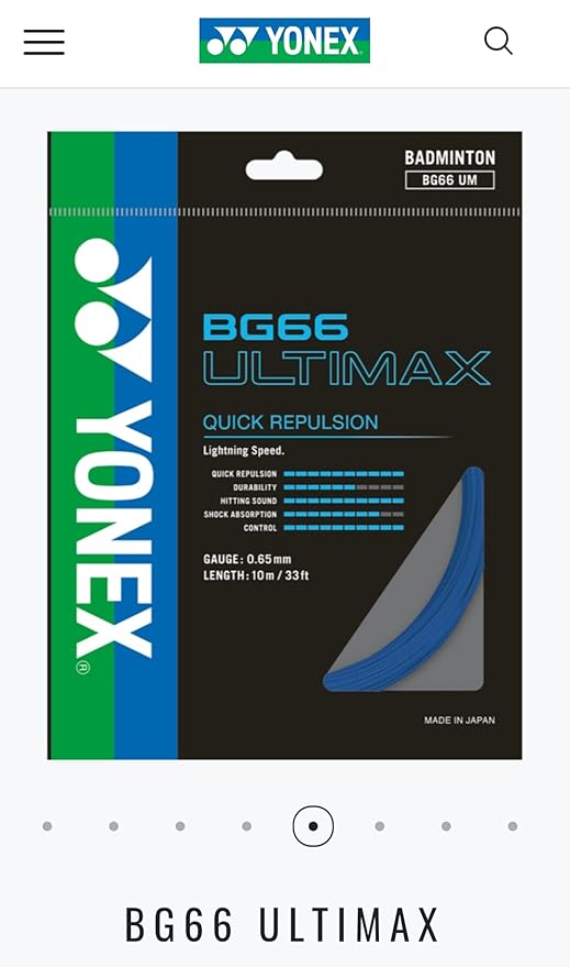 Yonex Badminton String BG 66 Ultimax |Gauge 0.65mm (Color May Vary)
