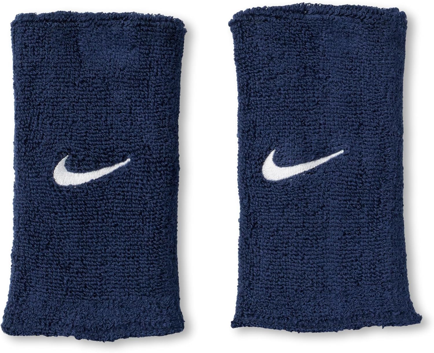 Nike Swoosh Classic Reversible Doublewide WristBand- (College Navy/White/College) | Cotton Sports Wristband