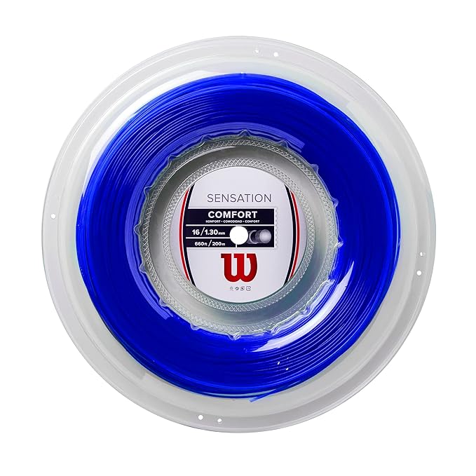 Sports Galaxy - Online Sports Store in India - Sports Galaxy - Online Sports Store in India Wilson Sensation Tennis String 16 Gauge (1.30mm) Blue - Multifilament 12m Cut from Reel
