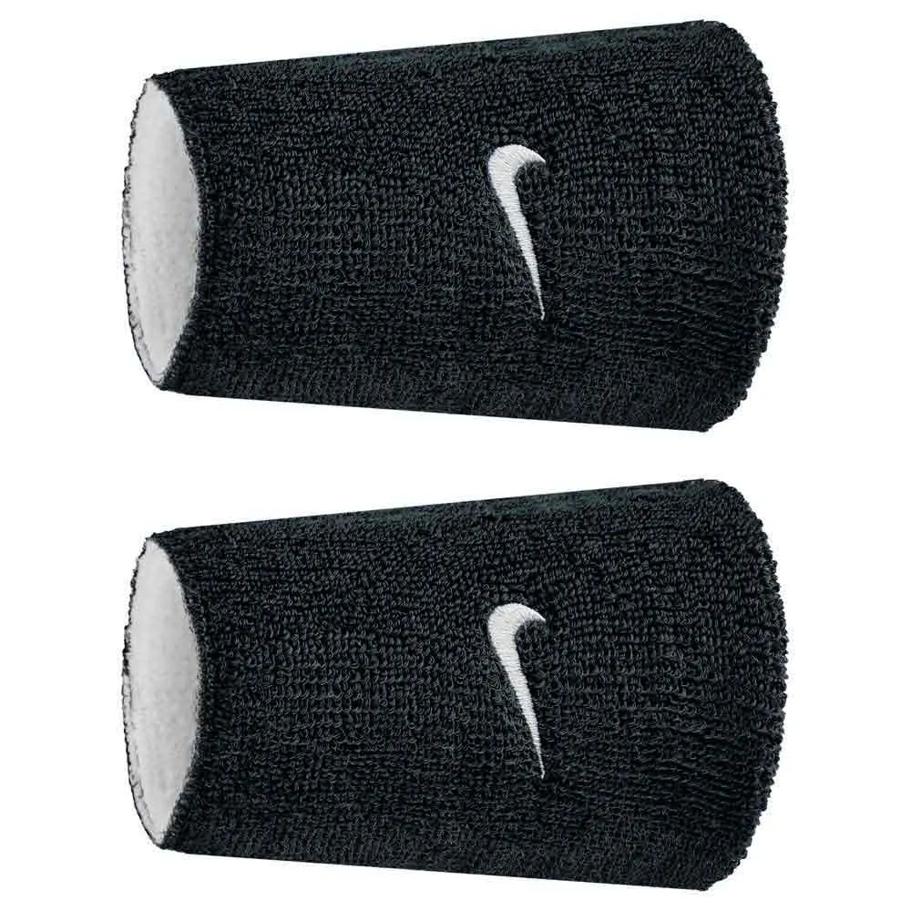 Nike Swoosh Classic Reversible Doublewide wristband (Black/White/Black)