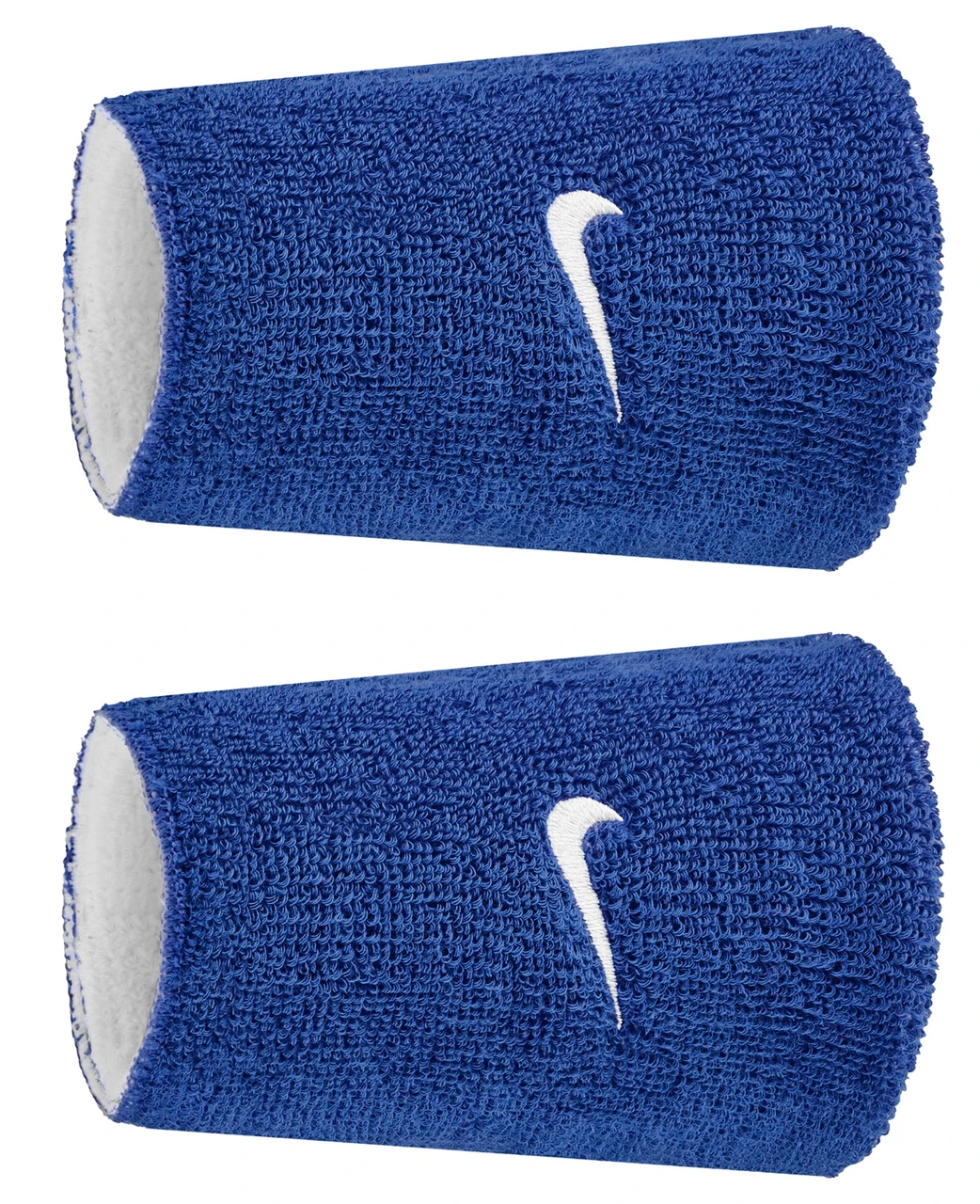 Nike Swoosh Classic Reversible Doublewide WristBand- (Game Royal/White/Game Royal) | Cotton Sports Wristband