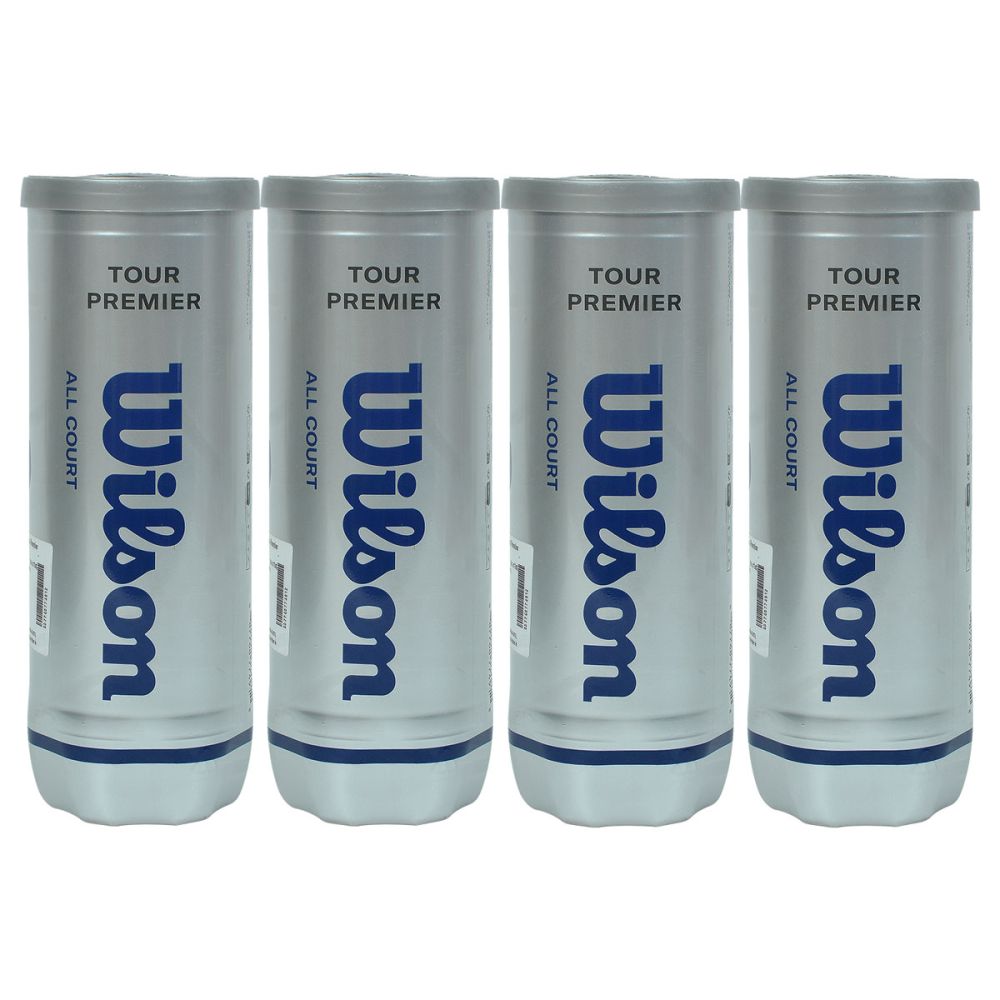 Wilson Tour Premier Tennis Balls 4 Cans (12 Balls) - All Court,
