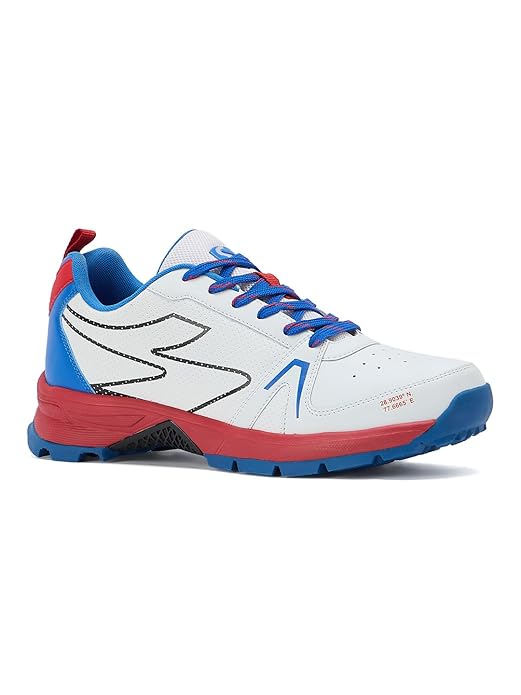 Sports Galaxy - Online Sports Store in India - Sports Galaxy - Online Sports Store in India SG Scorer Edge Cricket Shoes (White/Red) | Rubber Stud, EVA Cushioning, Lightweight