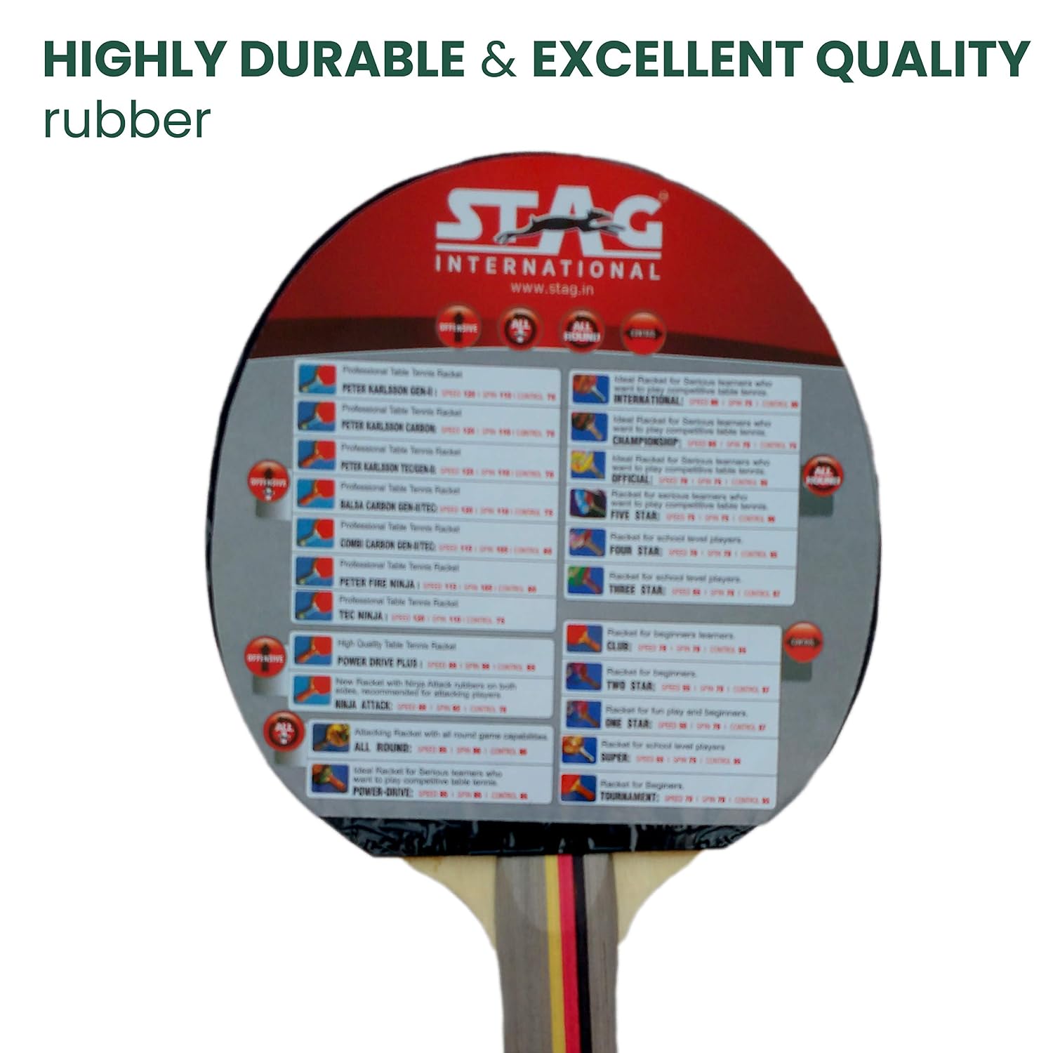 STAG POWER DRIVE PLUS Table Tennis Racquet | Lightweight Paddle for Superior Grip and Control - Sports Galaxy - Online Sports Store in India STAG POWER DRIVE PLUS Table Tennis Racquet | Lightweight Paddle for Superior Grip and Control - Image 3