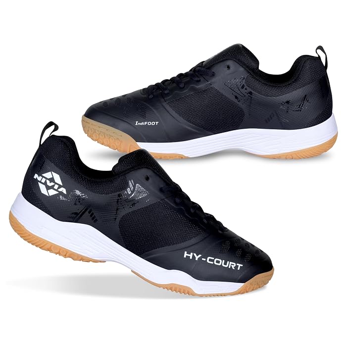 Nivia HY Court 2.1 Badminton Shoes (Black) – Lightweight, Non-Marking & Superior Grip