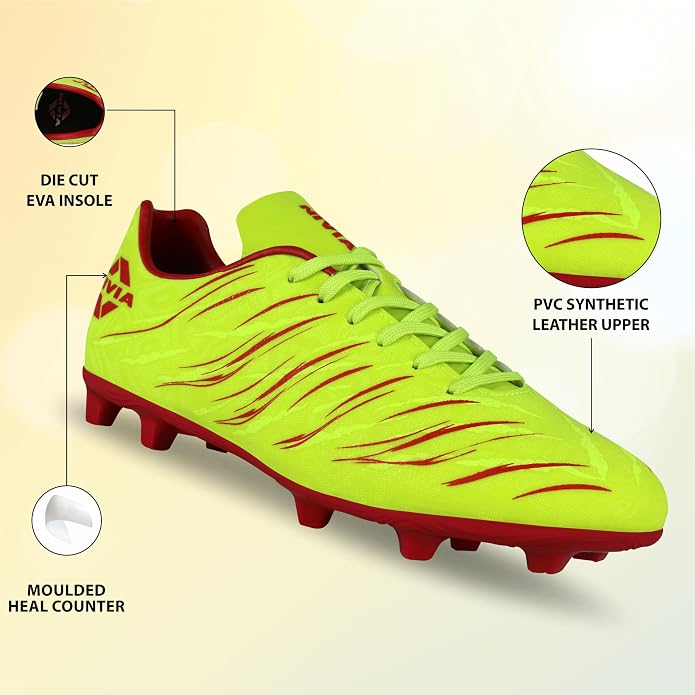 Nivia Carbonite 6.0 Football Shoes Kids (SULPHUR GREEN)