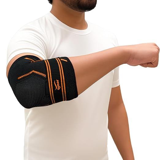 Tynor Elbow Support Air Pro - Four-Way Stretch with Anti-Slip Silicone Grip and Compression (Color May Vary)