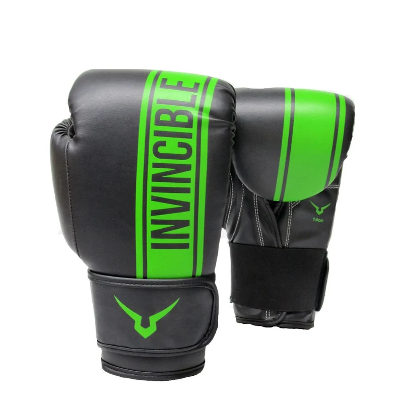Invincible Boxing Gloves TEJAS TRAINING – BLK/GRN 8 OZ