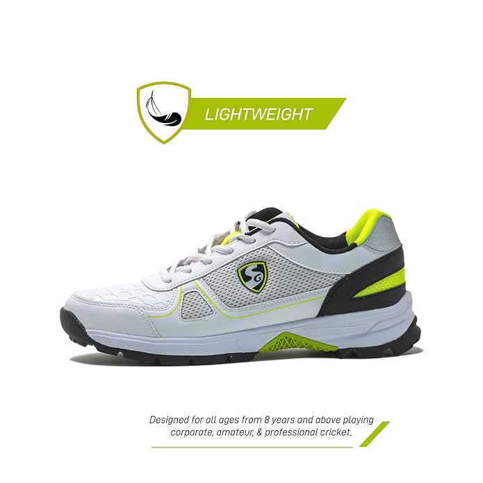 SG Scorer 6.0 Cricket Shoes – (White/Aqua/Black) - Sports Galaxy - Online Sports Store in India SG Scorer 6.0 Cricket Shoes – (White/Aqua/Black) - Image 4