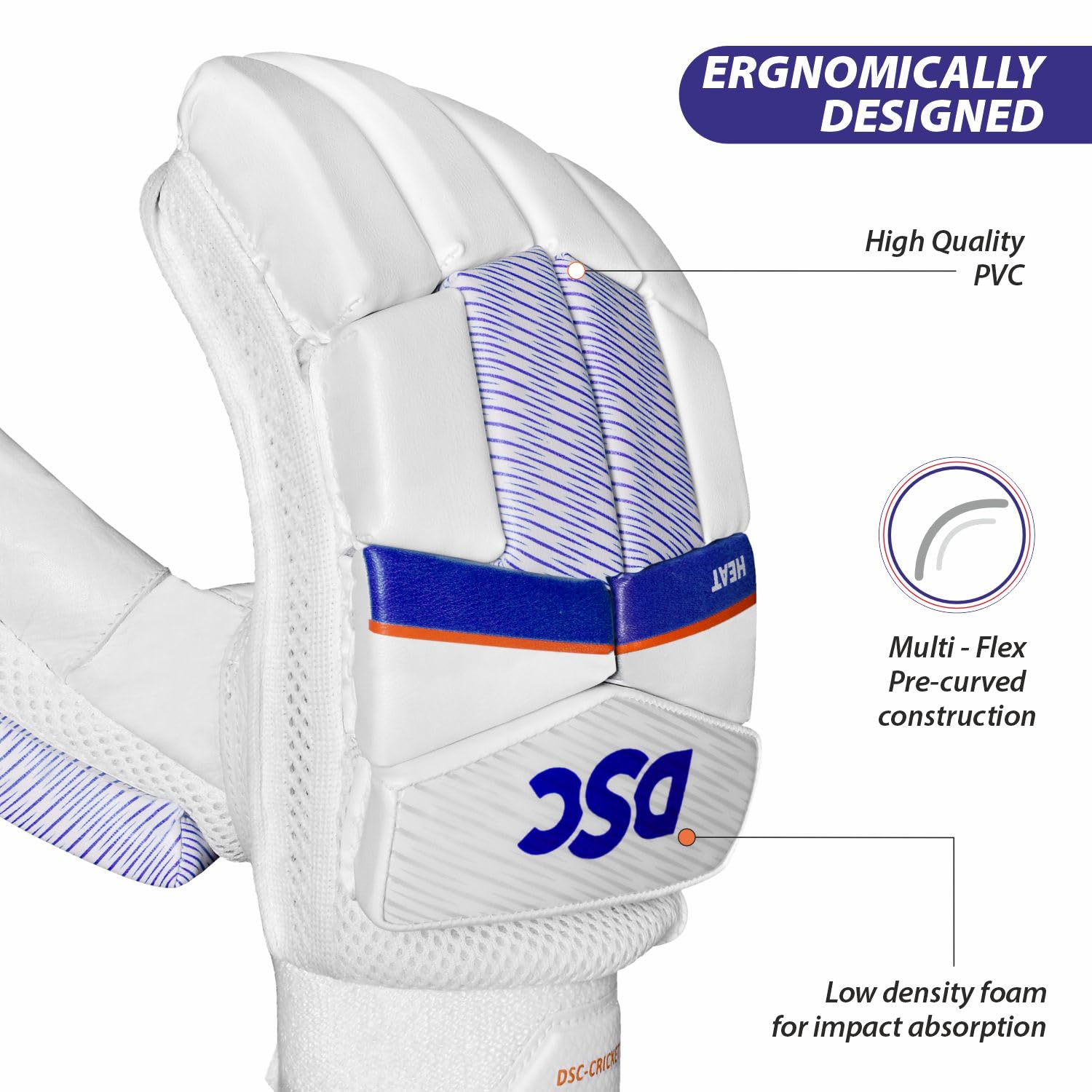 DSC Leather Heat Batting Gloves - Sports Galaxy - Online Sports Store in India DSC Leather Heat Batting Gloves - Image 4