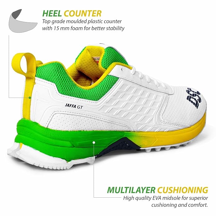DSC JAFFA GT Cricket Shoes – (Yellow/Green) - Sports Galaxy - Online Sports Store in India DSC JAFFA GT Cricket Shoes – (Yellow/Green) - Image 5
