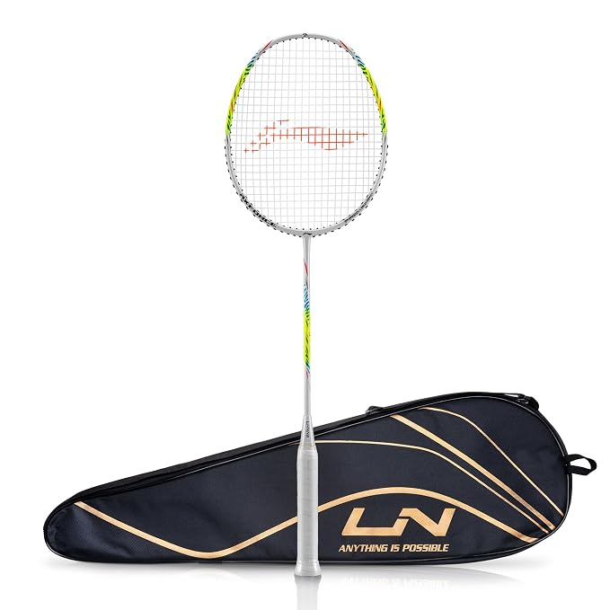 Sports Galaxy - Online Sports Store in India - Sports Galaxy - Online Sports Store in India Li-Ning Axforce TIGER Badminton Racket white/Lime (5U/G6)