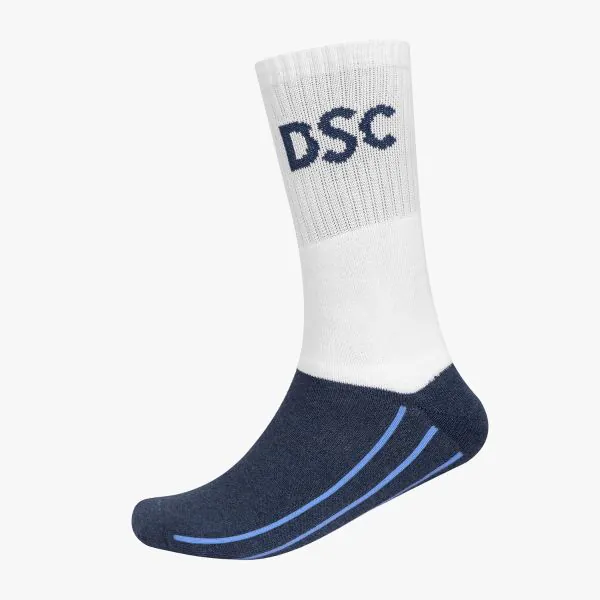 Sports Galaxy - Online Sports Store in India - Sports Galaxy - Online Sports Store in India DSC Intense Passion Cricket Socks (White/Denim Blue)