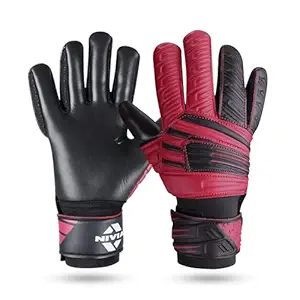Sports Galaxy - Online Sports Store in India - Sports Galaxy - Online Sports Store in India Nivia Raptor Torrido Football Goalkeeper Gloves for Men & Women, Positive Roll Hybrid Cut, Extra Grip (Red/Black)