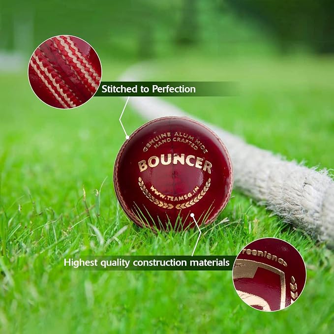 SG Bouncer Leather Cricket Ball – Premium Quality Red Ball for Practice & Matches - Sports Galaxy - Online Sports Store in India SG Bouncer Leather Cricket Ball – Premium Quality Red Ball for Practice & Matches - Image 4