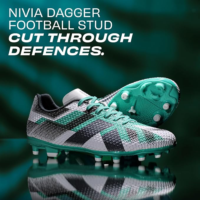 Sports Galaxy - Online Sports Store in India - Sports Galaxy - Online Sports Store in India Nivia Dagger Football Shoes (White/Grey)