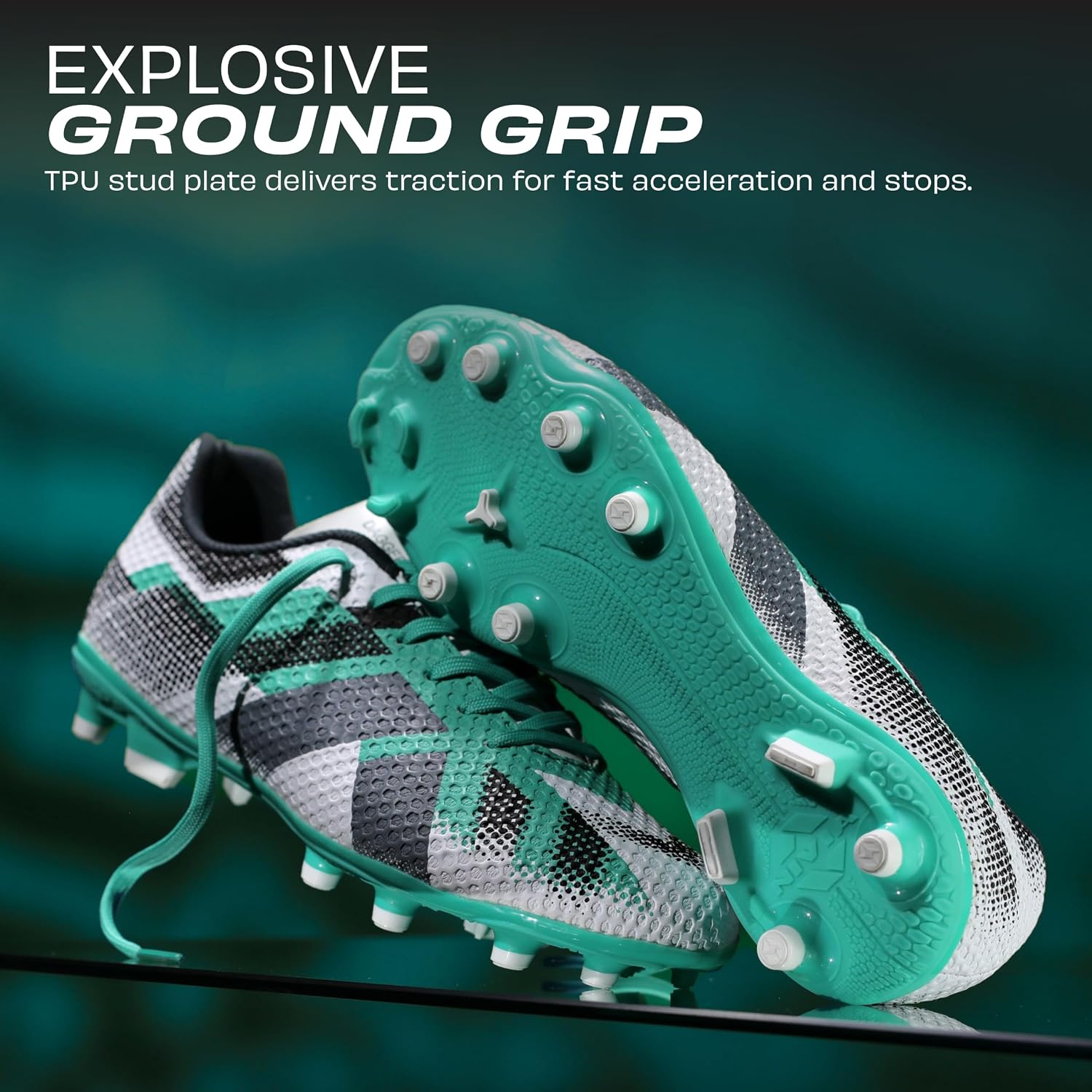 Nivia Dagger Football Shoes (White/Grey) - Sports Galaxy - Online Sports Store in India Nivia Dagger Football Shoes (White/Grey) - Image 2