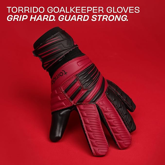 Nivia Raptor Torrido Football Goalkeeper Gloves for Men & Women, Positive Roll Hybrid Cut, Extra Grip (Red/Black) - Sports Galaxy - Online Sports Store in India Nivia Raptor Torrido Football Goalkeeper Gloves for Men & Women, Positive Roll Hybrid Cut, Extra Grip (Red/Black) - Image 3
