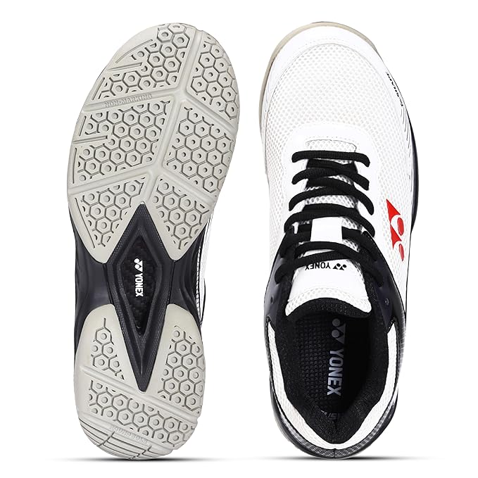 Sports Galaxy - Online Sports Store in India - Sports Galaxy - Online Sports Store in India Yonex HY ULTRA I Badminton Shoes White/Black – Non Marking, Hexagrip
