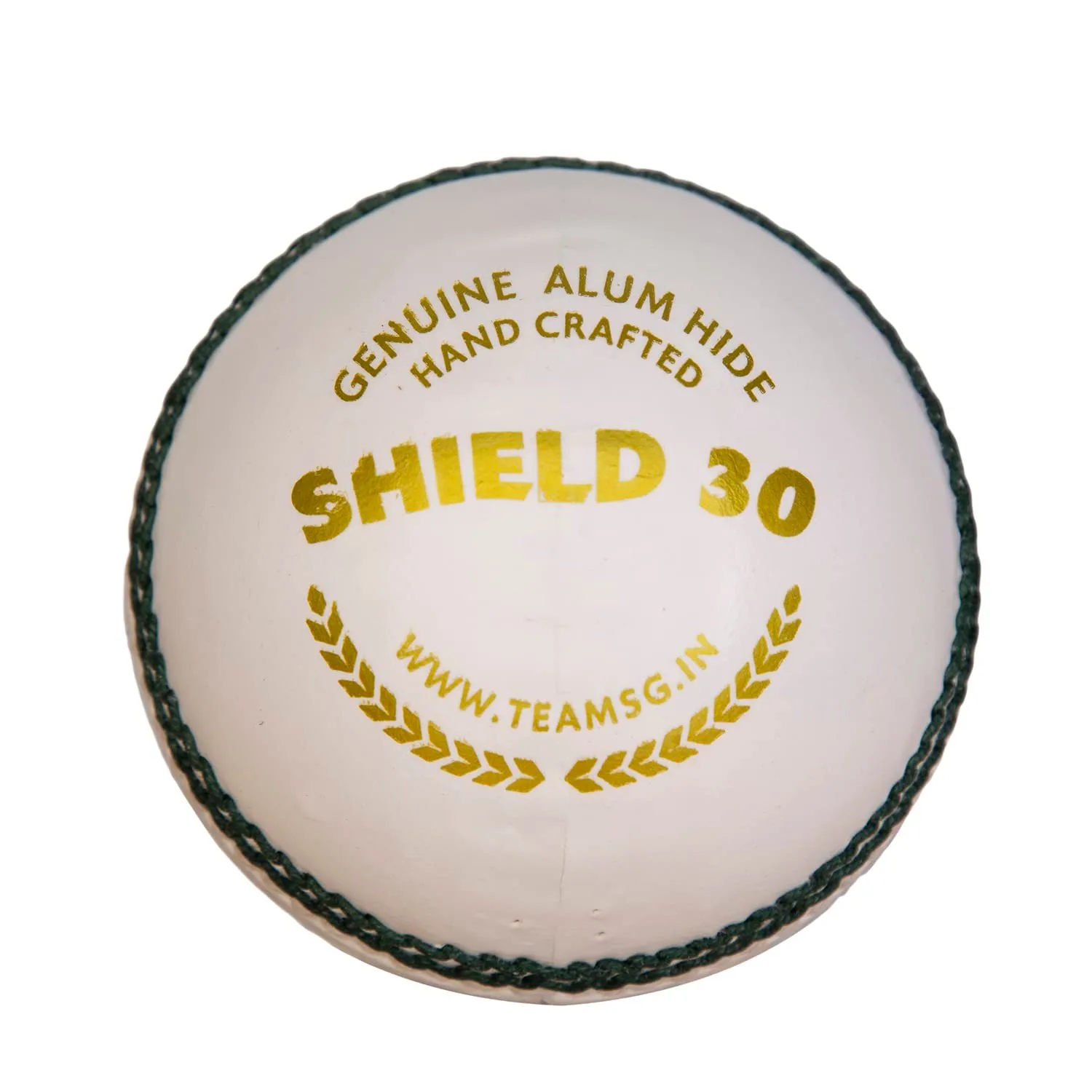 SG Shield 30 White Leather Cricket Ball – 4-Piece, Waterproof, Club Match Ball