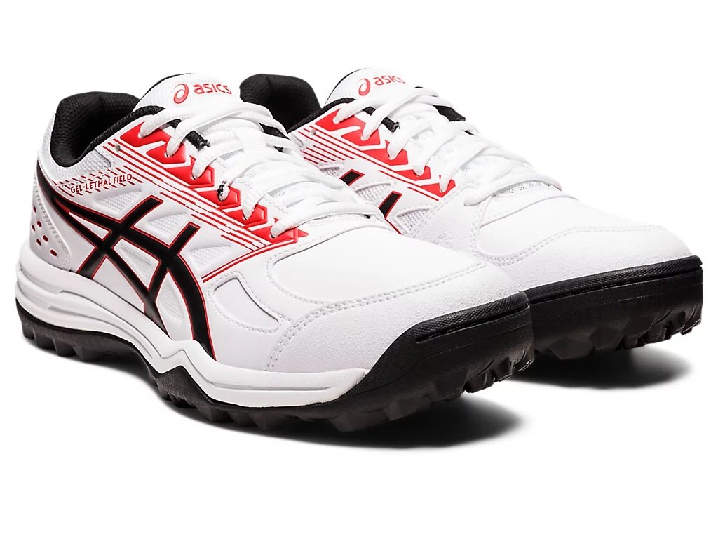 Asics Gel Lethal Field Cricket Shoes ( White / Classic Red)